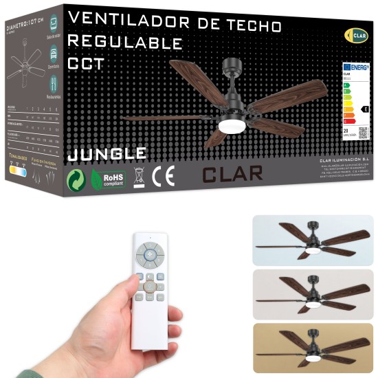 CLAR - Ventilador de Techo Regulable CCT (Jungle)