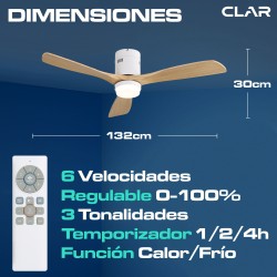 CLAR - Ventilador de Techo Regulable CCT (Wood)