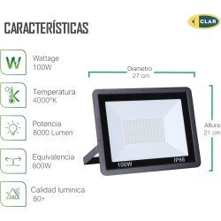 Foco LED para exterior de 100 W, focos LED para exterior
