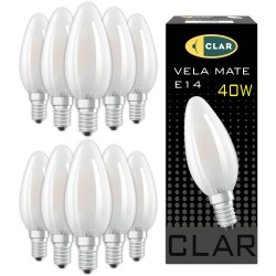Bombilla Estilo Vela Clara E14 40W