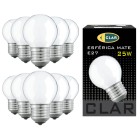 Bombilla Esférica E27 Clara Mate.