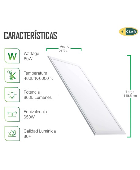 Paneles LED 120x60 Empotrable Driver LIFUD 80W