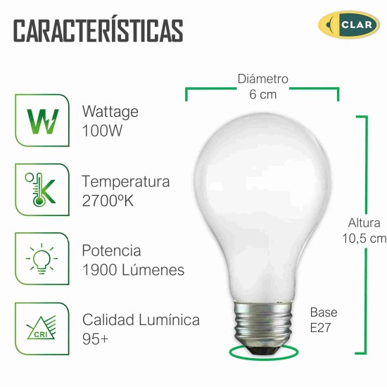 copy of Bombilla Incandescente E27 Standard Mate.