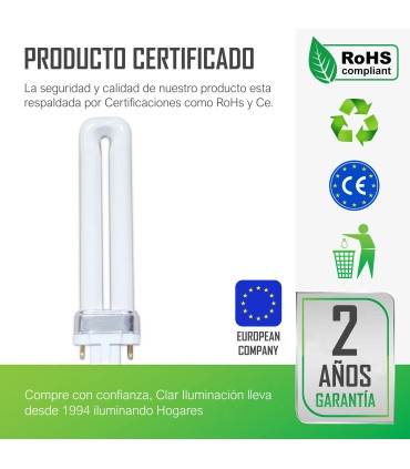 Bombilla Fluorescente Gemini S 7W 4000K G23 Luz Blanca Neutra