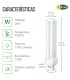 CLAR-Bombilla Fluorescente Gemini D/E 26W G24q-3  CFL Profesional Tubo Compacto Alto Flujo 4 Pines