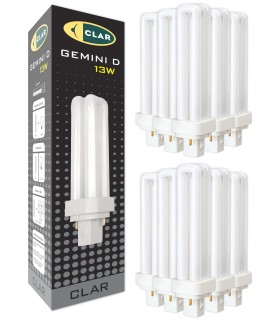 Bombilla Fluorescente Gemini D/E 13W G24d-2 Tubo Compacto CFL Profesional 2 Pines Alto
