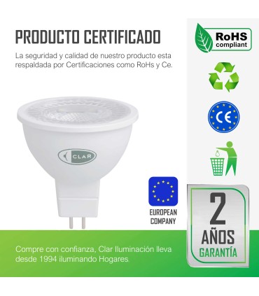 Bombilla LED GU5.3, MR16 LED, 3,5W