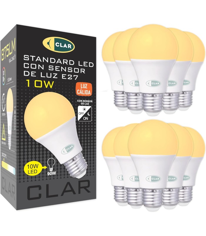 Bombilla LED E27 Sensor Crepuscular 10W