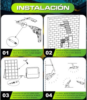 Proyector Led Exterior Solares, Exterior Jardín, 300W