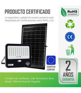 Proyecto Led Exterior Solares, Lampara Solar Exterior Jardin, 200W