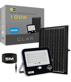 Proyector Led Exterior Solares, Lampara Solar Exterior Jardín, 100W