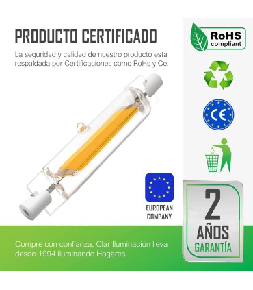 Bombilla R7S LED 6W, R7S LED 78mm