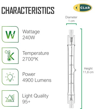 copy of Bombilla Halogena Lineal 120W 118mm.