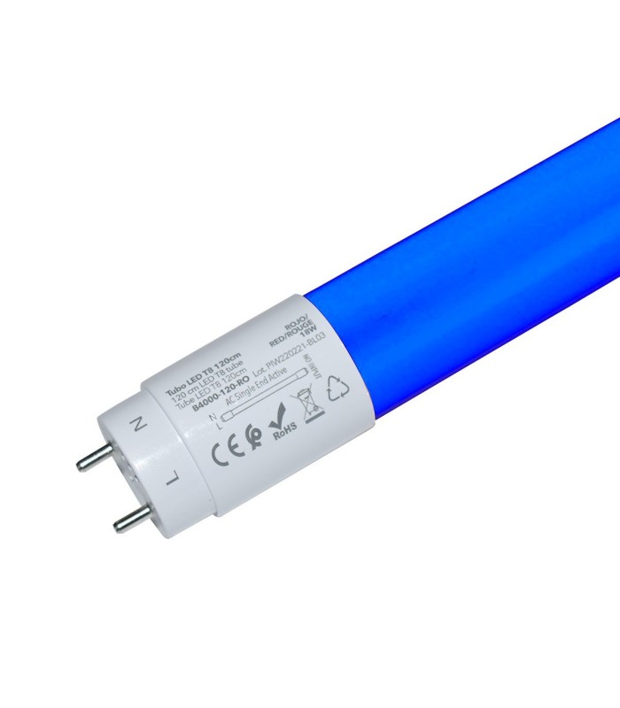 Tubo T8 LED Color Azul 16W 120cm