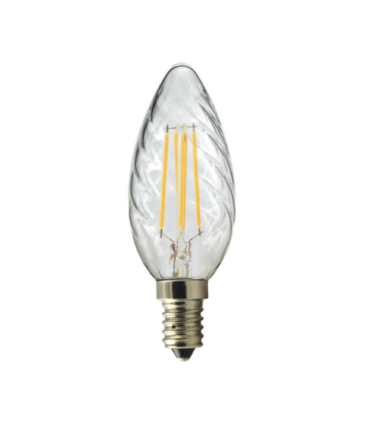 Bombilla Filamento E14 4W, Vela LED Filamento