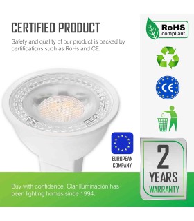 CLAR - Bombilla LED GU5.3, MR16 LED, 3,5W