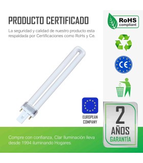 Bombilla Fluorescente Gemini S 9W 2700K G23 Luz Blanca Calida