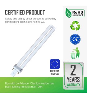 Bombilla Fluorescente Gemini S 11W 2700K G23 Luz Blanca Cálida