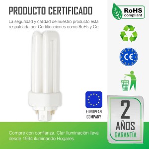 Bombilla Fluorescente Gemini T/E 26W GX24q-3
