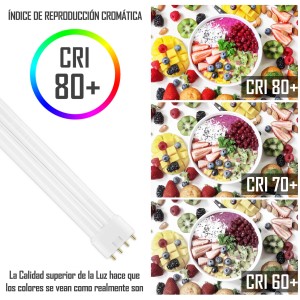 CLAR - Bombilla Fluorescente Gemini L 18W 4000K 2G11 Luz Blanca Neutra