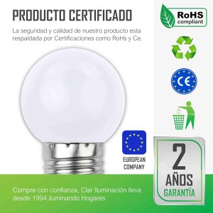 ESFERICA LED E27 1W 230V BLANCO