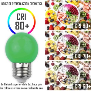 ESFERICA LED E27 1W 230V VERDE