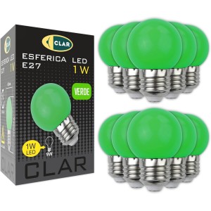 ESFERICA LED E27 1W 230V VERDE