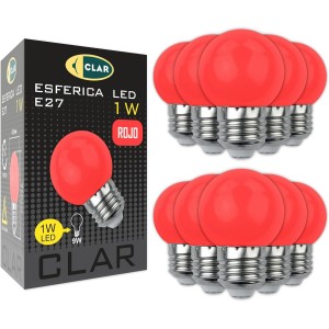 ESFERICA LED E27 1W 230V ROJA