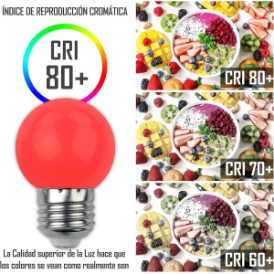 ESFERICA LED E27 1W 230V ROJA