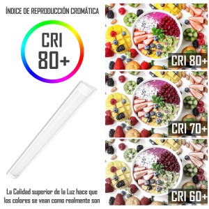 CLAR - Luminaria LED 120cm, 18W 2 Tubos, Pantalla Estanca, Tubos No Incluidos