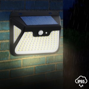 SILVER APLIQUE SOLAR IP65 3W 500LM DETECTOR