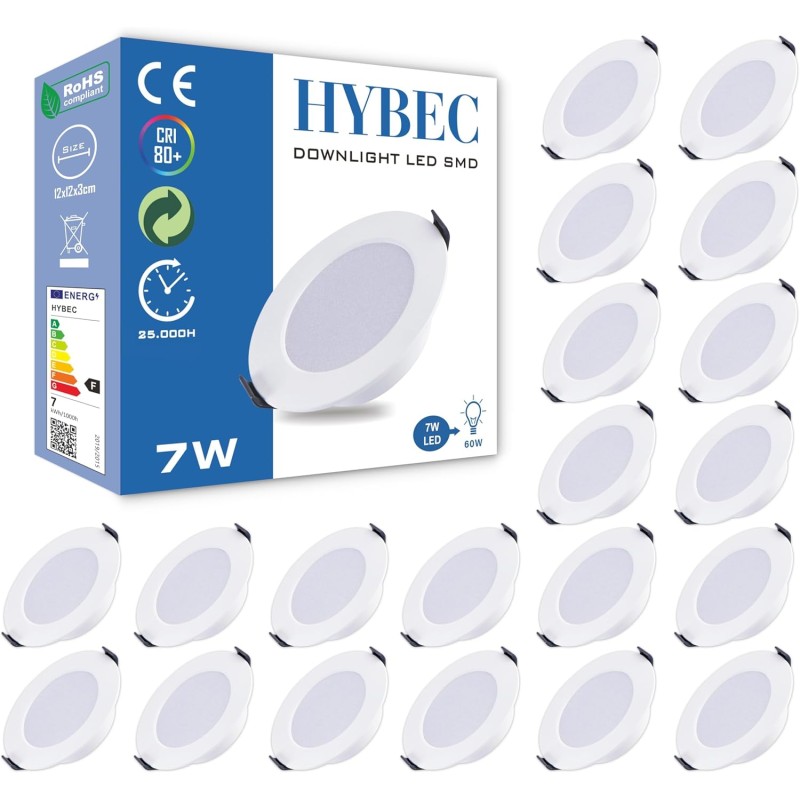 Downlight LED Empotrable de Techo, 7W, Foco Interior