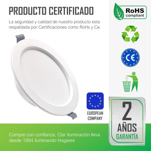 Downlight LED techo empotrable, LED 12W,