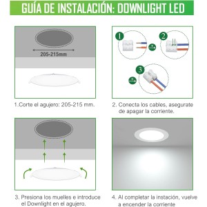 Plafón LED Empotrable y Ajustable, Foco Interior Para Techo, Luz Downlight, 3 Años de Garantía, 20W