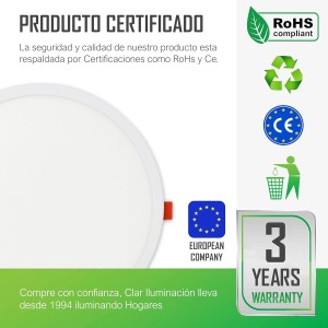 Plafón LED Empotrable y Ajustable, Foco Interior Para Techo, Luz Downlight, 3 Años de Garantía, 20W