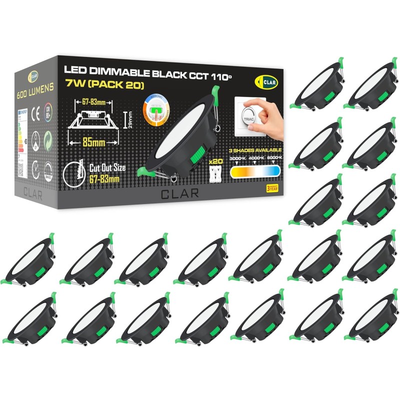 STARLED DOWN MINI 7W REGULABLE CCT NEGRO