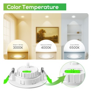 Aro Downlight Dirigible Regulable CCT Blanco 6W Ø75-78mm 110º