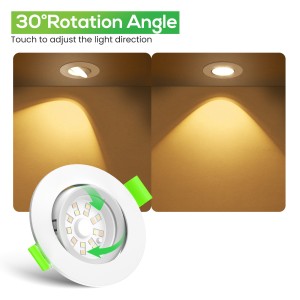 Aro Downlight Dirigible Regulable CCT Blanco 6W Ø75-78mm 110º