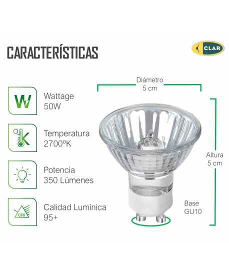 Dicroica Halógena GU10 50W