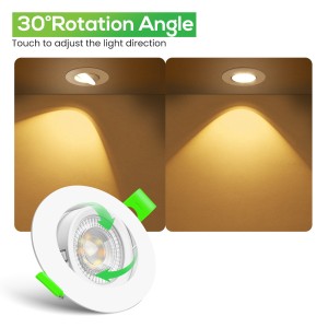 Aro Downlight Dirigible Regulable CCT Blanco 6W Ø75-78mm 38º