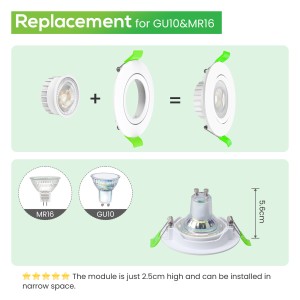 Aro Downlight Dirigible Regulable CCT Blanco 6W Ø75-78mm 38º