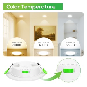 Downlight LED techo empotrable, Regulable 7W, 3 tonalidades, Blanco