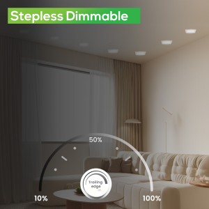 Downlight LED techo empotrable Regulable Cuadrado 7W, 3 tonalidades, Blanco