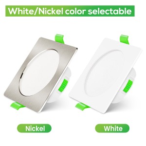 Downlight Cuadrado Regulable CCT Níquel 7W Corte Ø66-75mm 110º