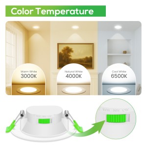 Downlight Regulable CCT Blanco 7W Corte Ø66-75mm 110º