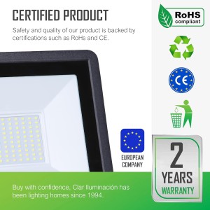 CLAR - Focos LED Exterior, Foco LED Interior, Focos Impermeable, 100W