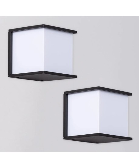 Aplique Pared Exterior Negro Aluminio.