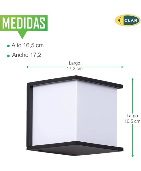Aplique Pared Exterior Negro Aluminio.