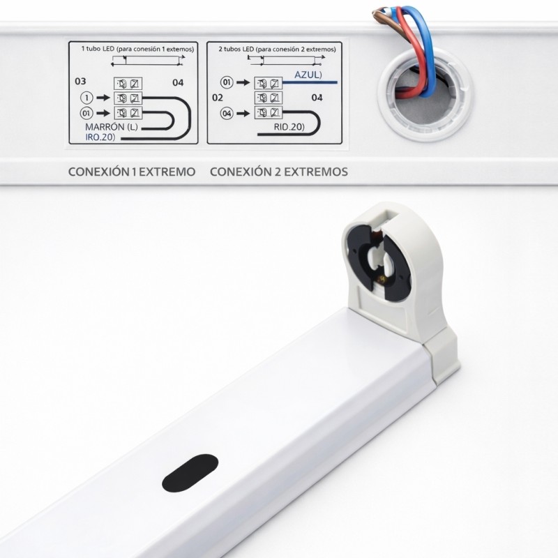 Regleta Para Tubo T8 LED Santa Fe 120 cm 1 Lateral