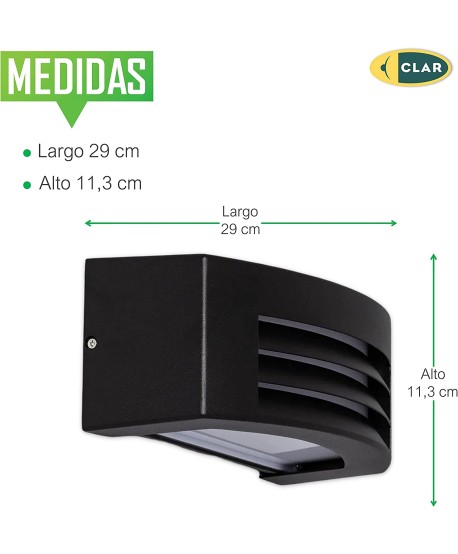 CLAR-Aplique Exterior Curvo Aluminio.